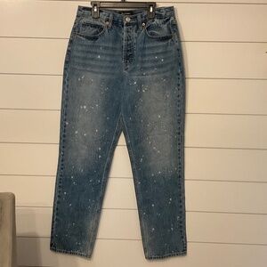 #080 NWT JUICEY COUTURE JEANS MEDIUM W/BLEACH SPLATER SIZE: 28